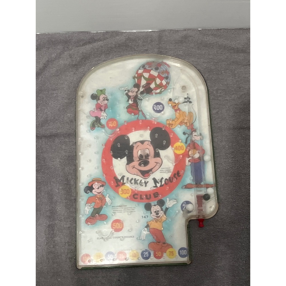 Vintage Wolverine Toy Mickey Mouse Club Pinball Bagatelle Game Disney Tin Toy